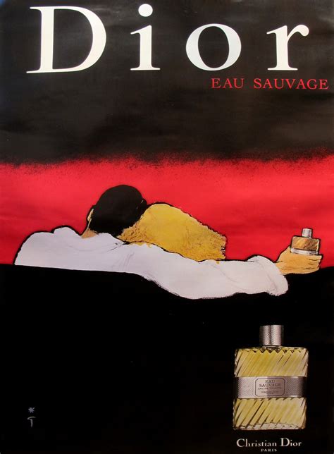 1979 Affiche publicitaire Christian Dior, Eau Sauvage .